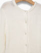 Pull en maille moulinée blanc cassé fille-5