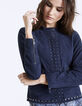Blouson en cuir de chèvre marine et studs femme-4