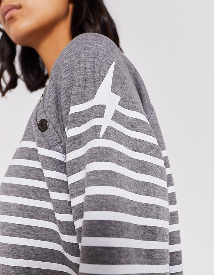 Sudadera holgada manga larga marinera gris oscuro mujer-4