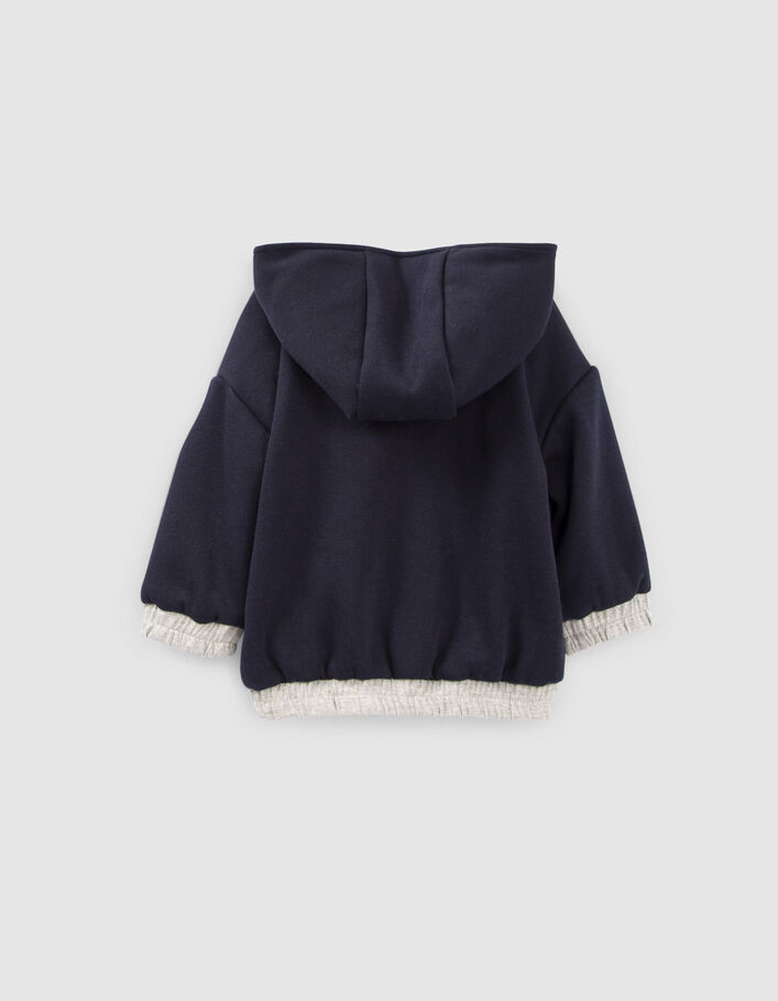 Baby girls’ grey lurex/navy cardigan-4