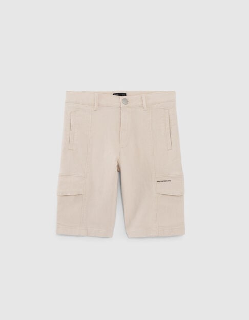 Cremewei&szlig;e RELAXED-Jungenbermudas mit Cargotaschen - IKKS