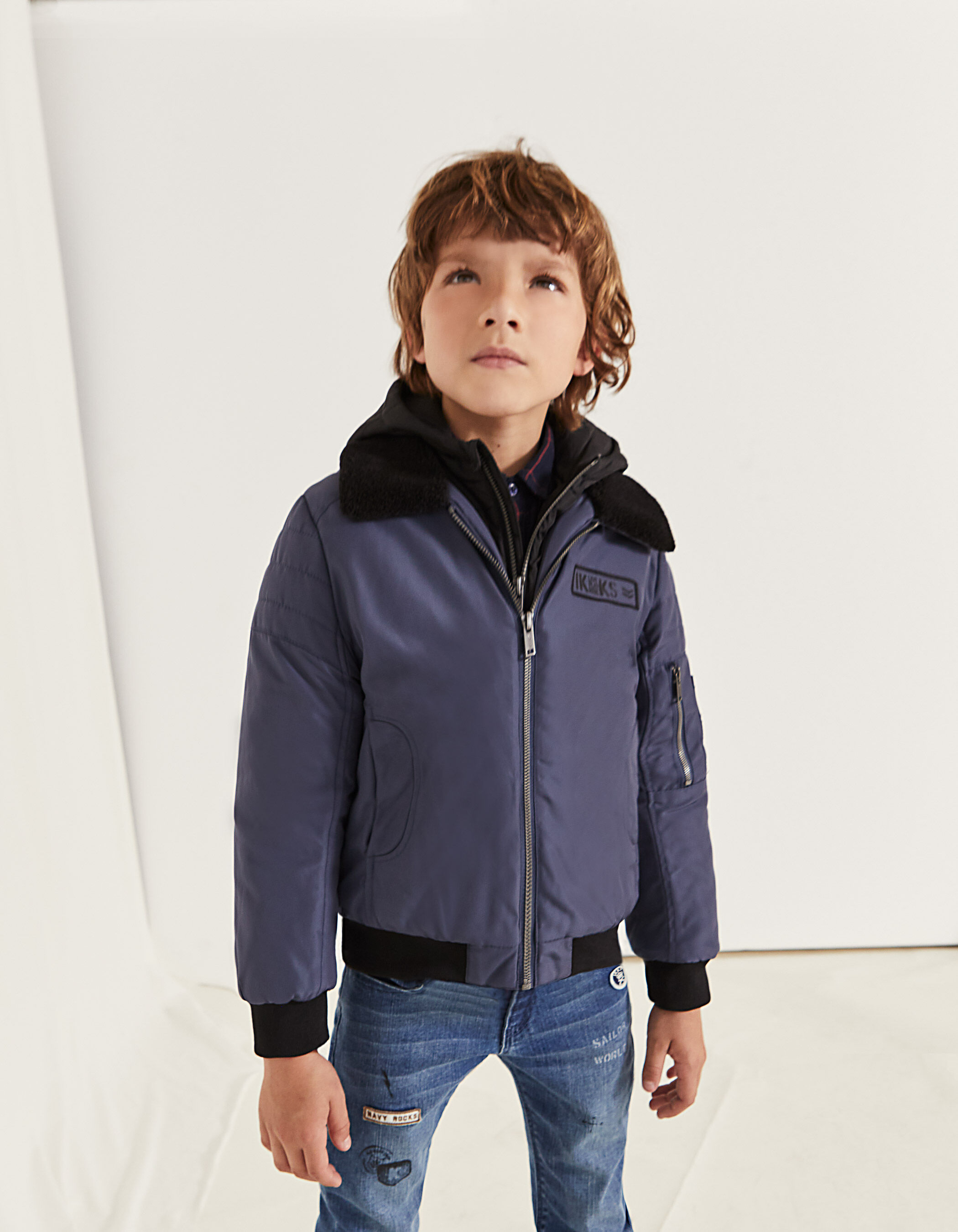 Boys grey bomber jacket top