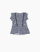 Blouse navy imprimé fleurs aquatiques fille-5