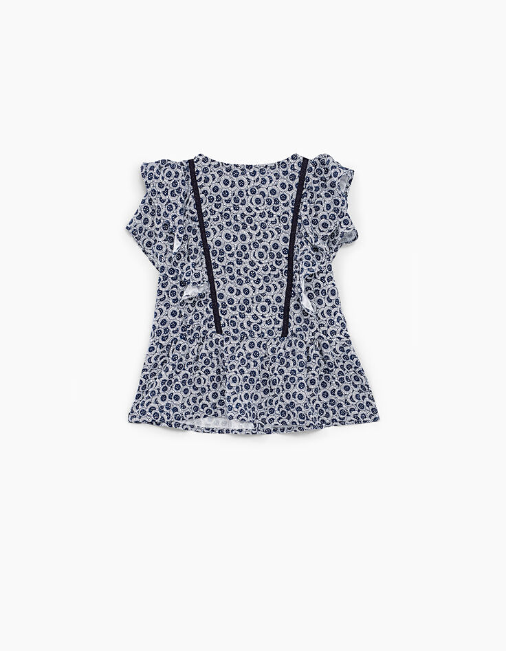 Blouse navy imprimé fleurs aquatiques fille-5 Blouse navy imprimé fleurs aquatiques fille-5