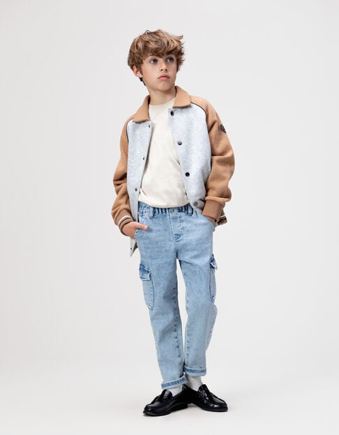 Blaue JOGGER-BATTLE-Jungenjeans, Waterless - IKKS