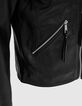 Blouson 1440 Leather Story en cuir noir esprit motard matelassé Homme-7