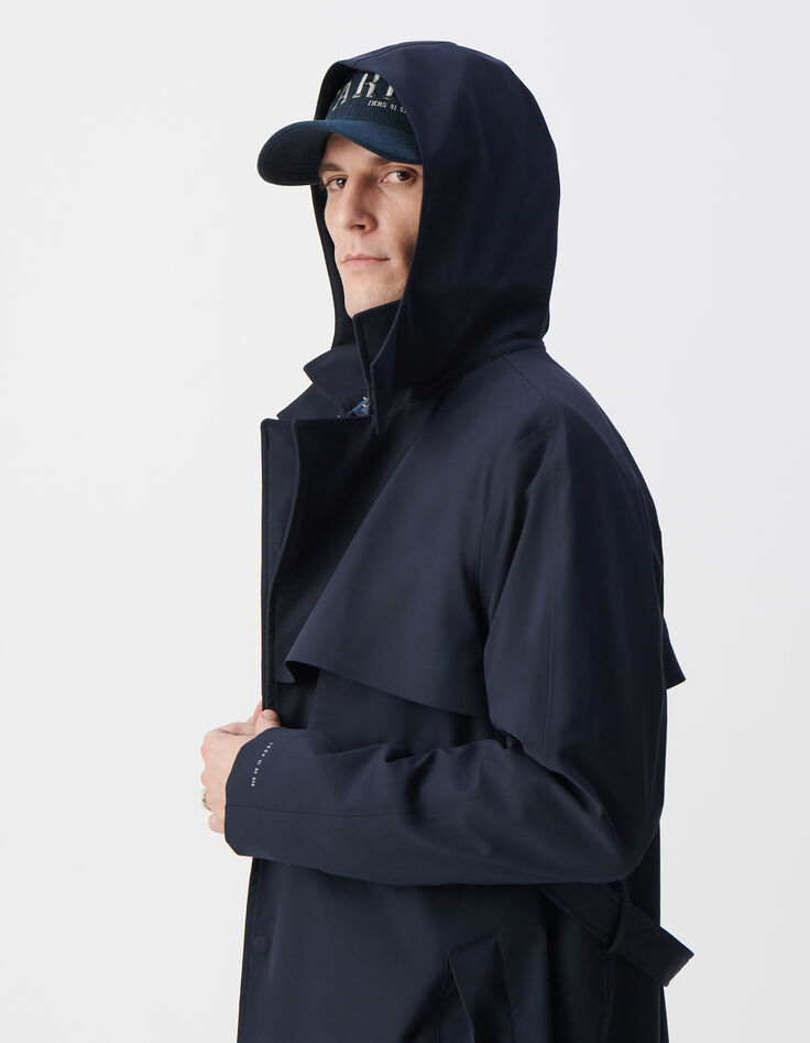 Herren-Trenchcoat, marineblau, Nylon, WATERPROOF-5