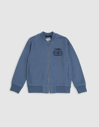 Boy's blue embossed and embroidered VICE-VERSA cardigan - IKKS