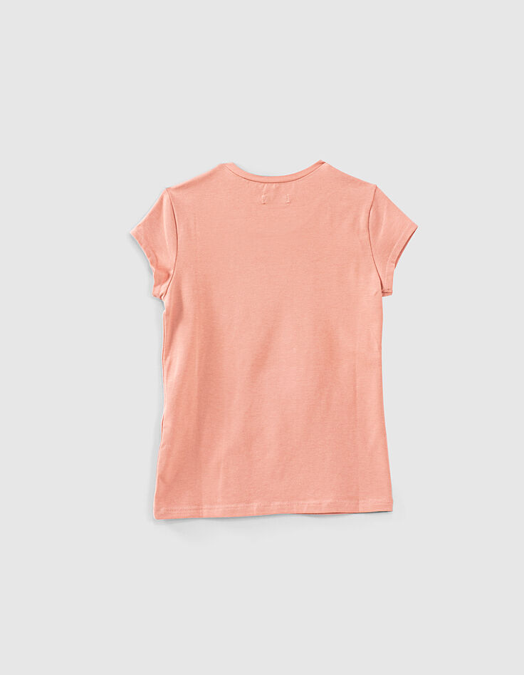 Mädchen-Bio-T-Shirt, Glitter-Kaninchenmotiv in Dusty Rose-4
