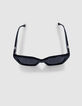 Schwarze Sonnenbrille Billy graue Gläser-5