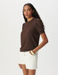 Camiseta marrón irisado punto acanalado irisado-4