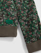 Grünes Sweatshirt, Leo-Blumen, Metallic-Botschaft, Mädchen-4