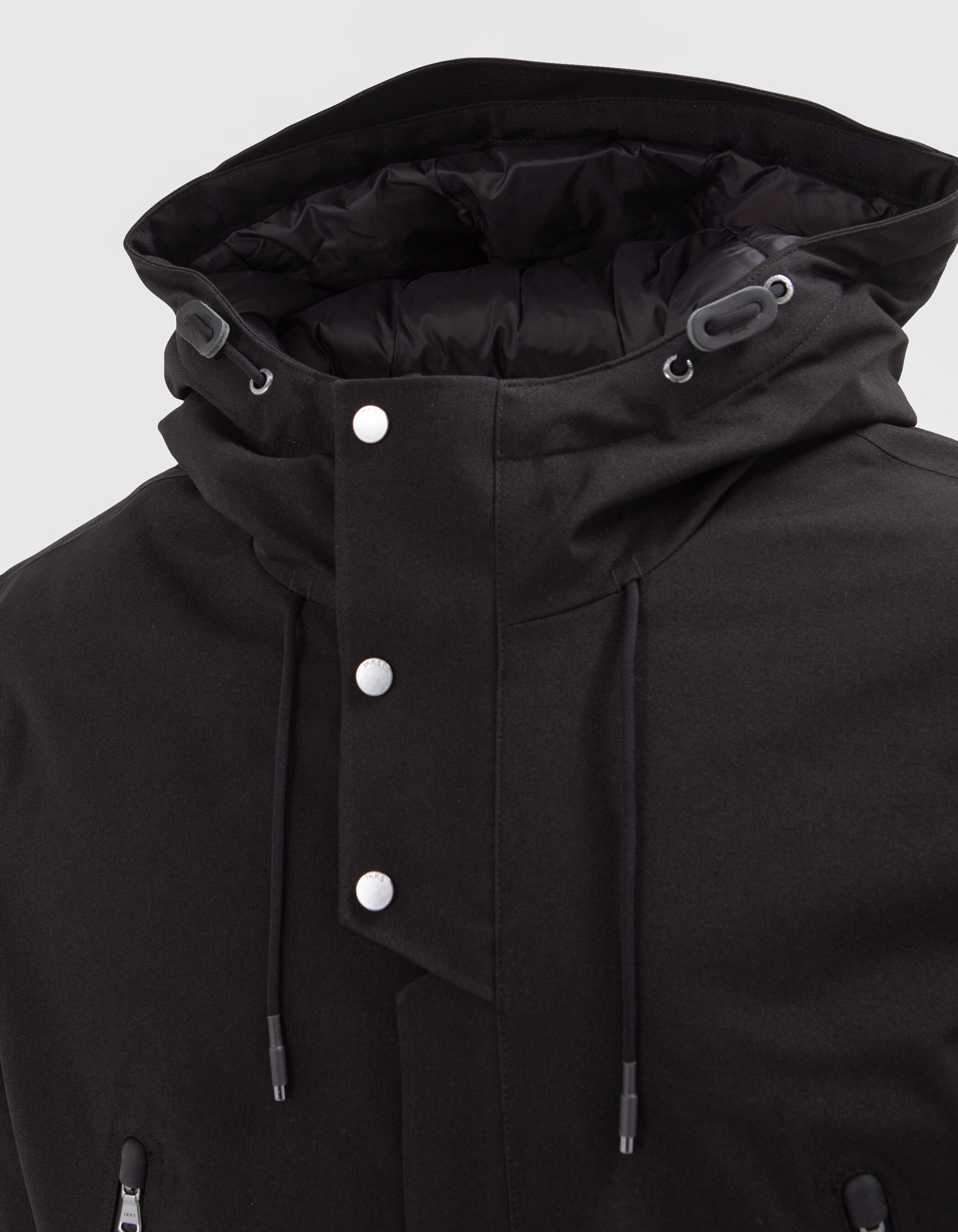 Men s black DuPont Sorona WATERPROOF hooded parka IKKS