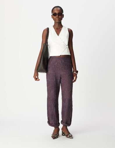 Women's ecru denim cross-over top - IKKS