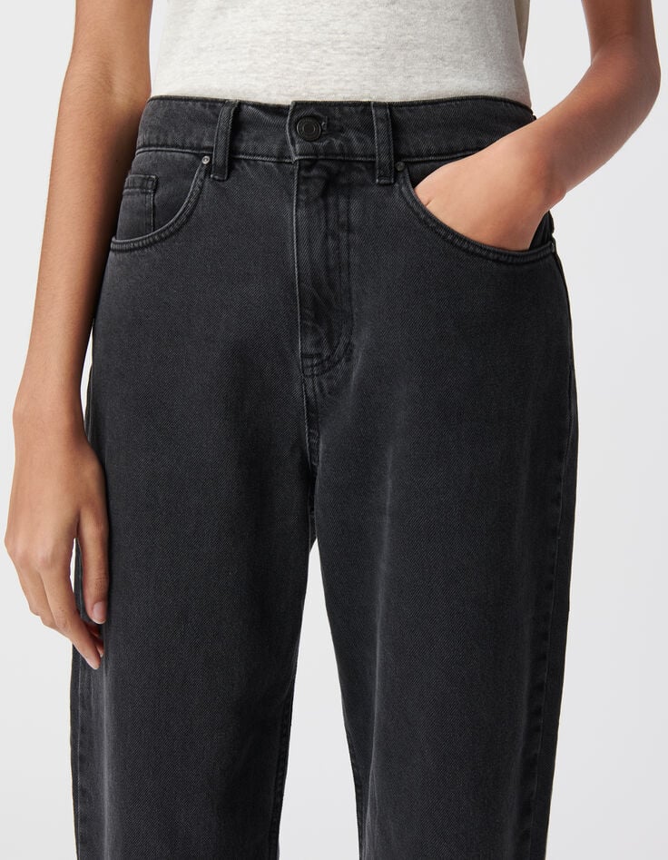 Antraciete maxi boyfriend-jeans voor dames-5