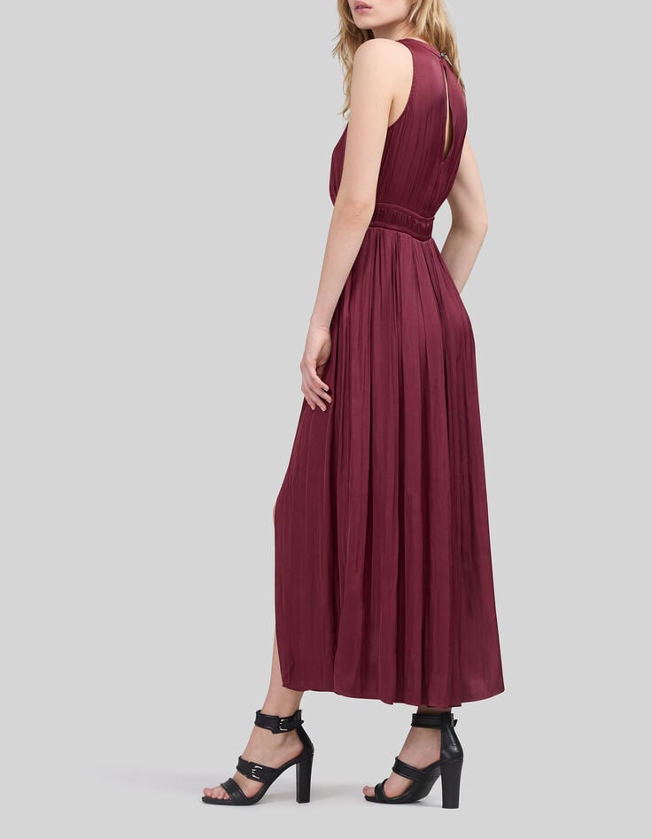 Damen-Maxikleid recycelt Bordeaux mit asymmetrischem Top-6