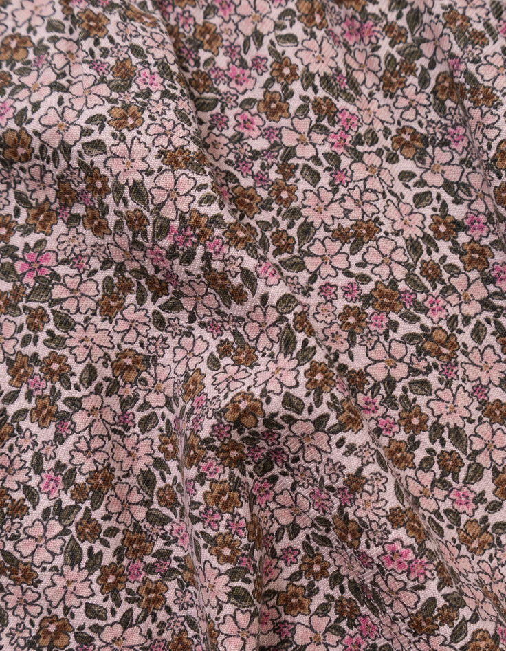 Blouse rose imprimé fleurs d'automne fille-10
