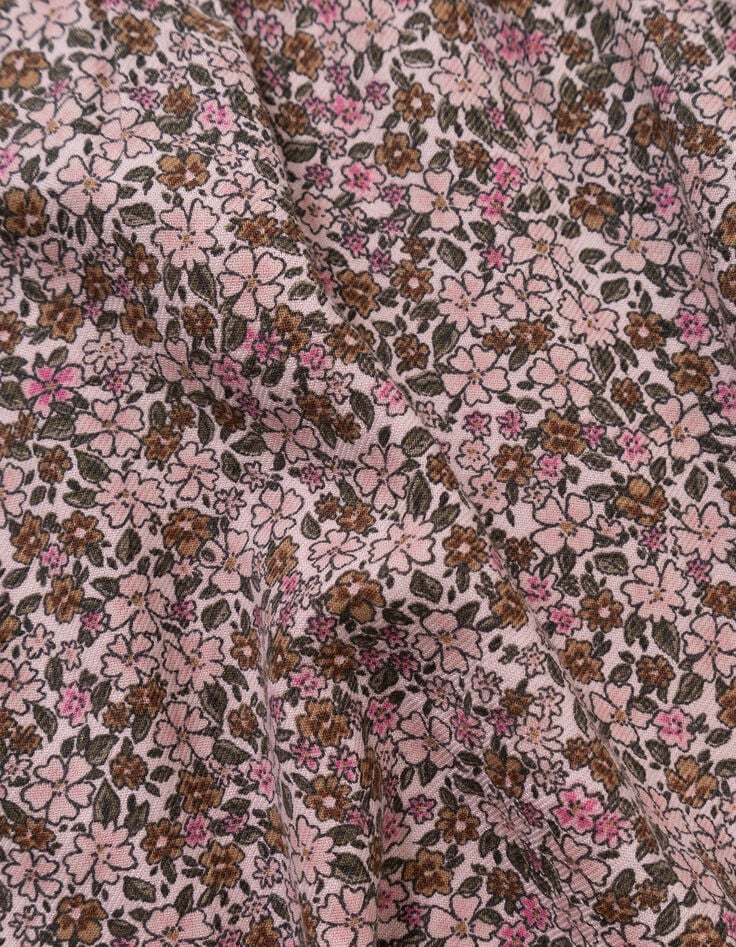 Blouse rose imprimé fleurs d'automne fille-10 Blouse rose imprimé fleurs d'automne fille-10