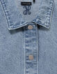 Veste sans manches en jean bleu fille-5