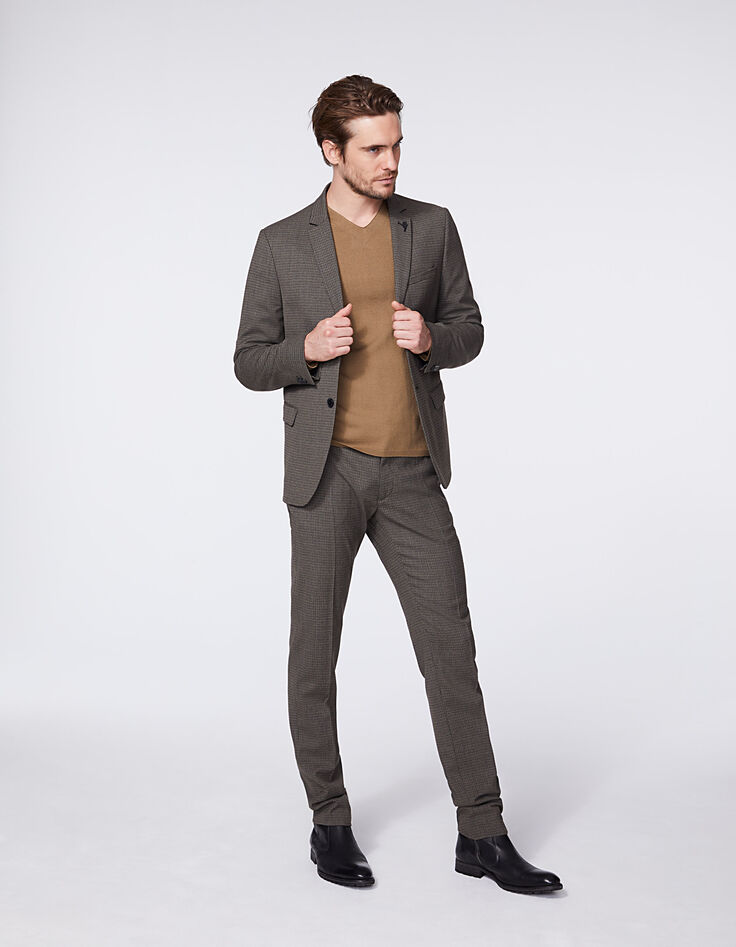 Men’s mink checked suit jacket-5