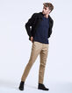 Tee-shirt marine maille waffle homme -6