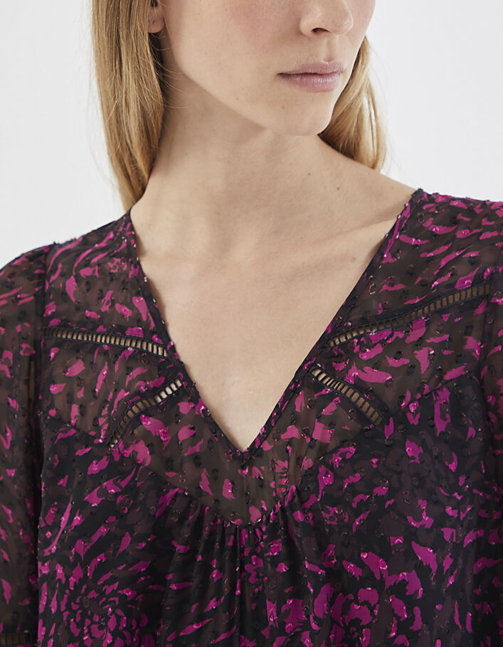 Blouse in plumetis-voile cosy flowers print dames-5