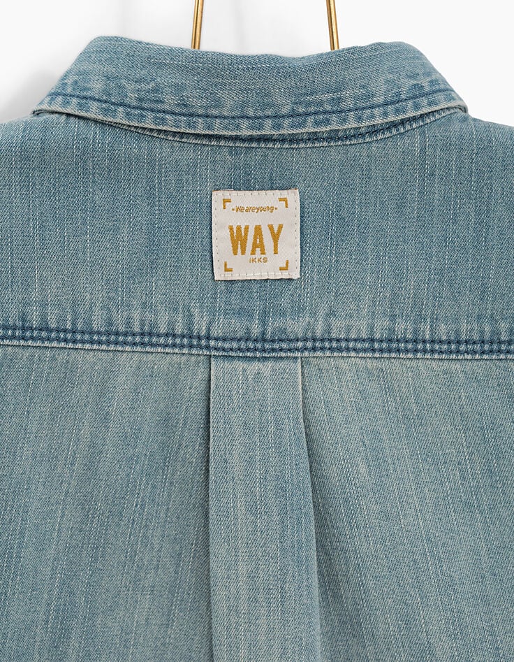 Boys' faded blue denim shirt -5 Boys' faded blue denim shirt -5