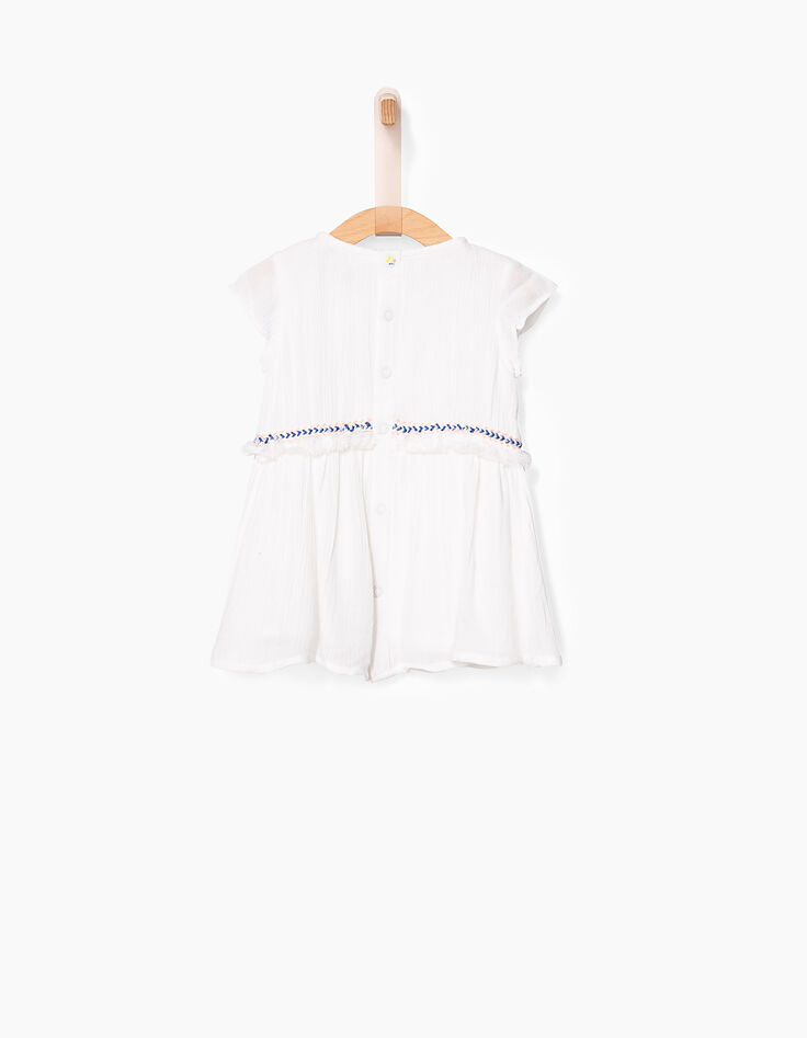 Witte jurk met borduursel voor babymeisjes-3