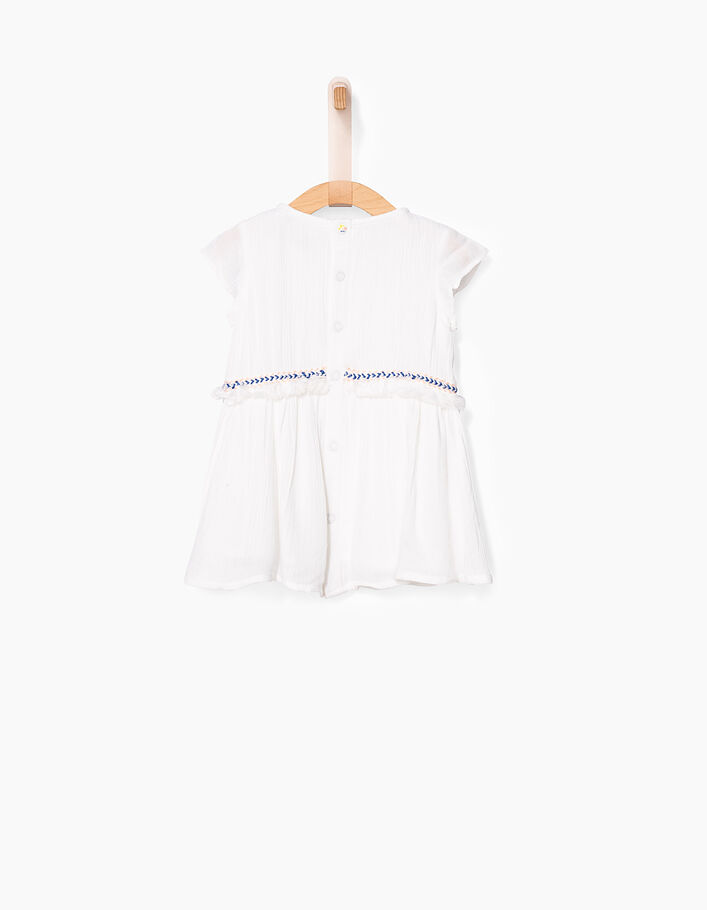 Baby girls' optical white embroidered dress - IKKS