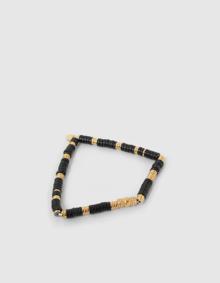 Bracelets noir et doré perles Heishi Femme-4