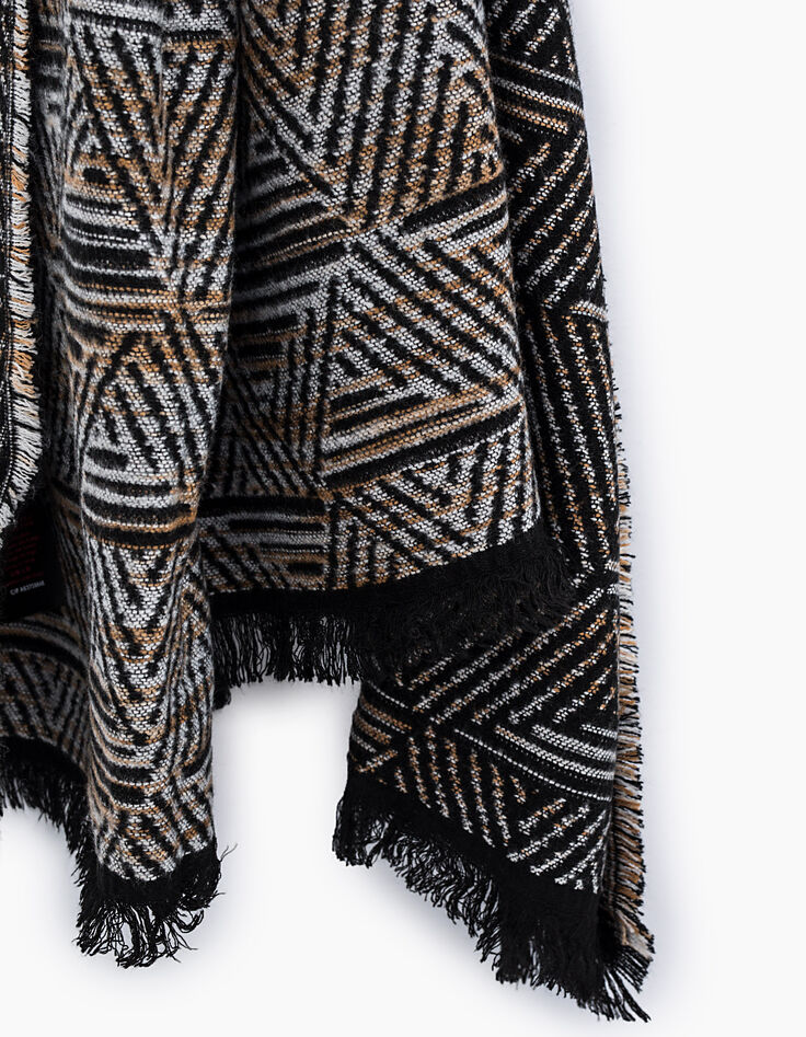 Pañuelo negro jacquard gráfico I.Code-3 Pañuelo negro jacquard gráfico I.Code-3