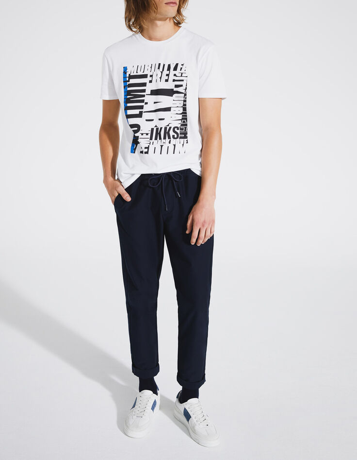 Wit T-shirt maxi letterprint DRY FAST Heren-6