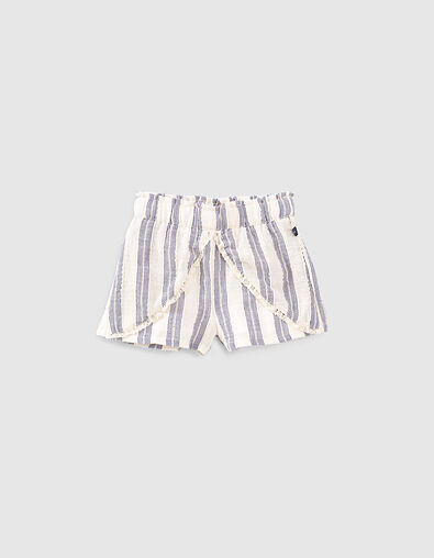 Cremeweiße Shorts mit blauen Streifen für Babymädchen - IKKS