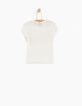 Tee-shirt blanc cassé Sunset Lovers fille-3