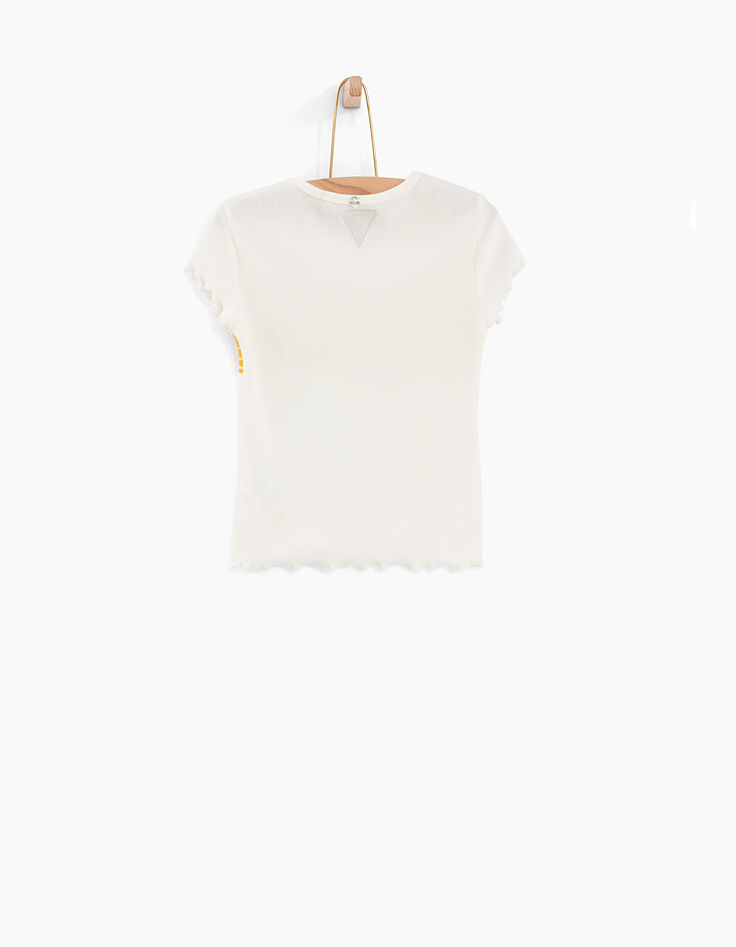 Tee-shirt blanc cassé Sunset Lovers fille-3
