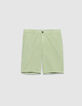 Men's green slim-fit chino shorts-6