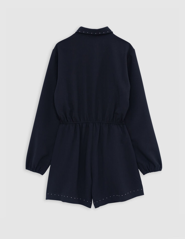 Girls' black studded jumpsuit-5