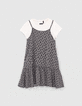 Robe 2 en 1 noire lys Ecovero® et T-shirt bio fille-1