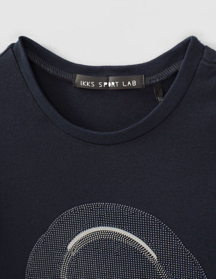 Boys’ sport navy textured headphones image T-shirt - IKKS
