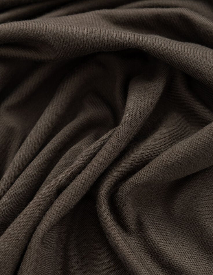 Men&rsquo;s khaki cotton modal polo shirt-6