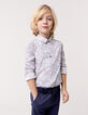 Chemise blanc imprimé minimaliste floral garçon-7