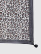 Carré fin imprimé léopard pompons femme-3