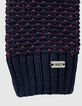 Gants navy et rouge tricot points fantaisie garçon -2
