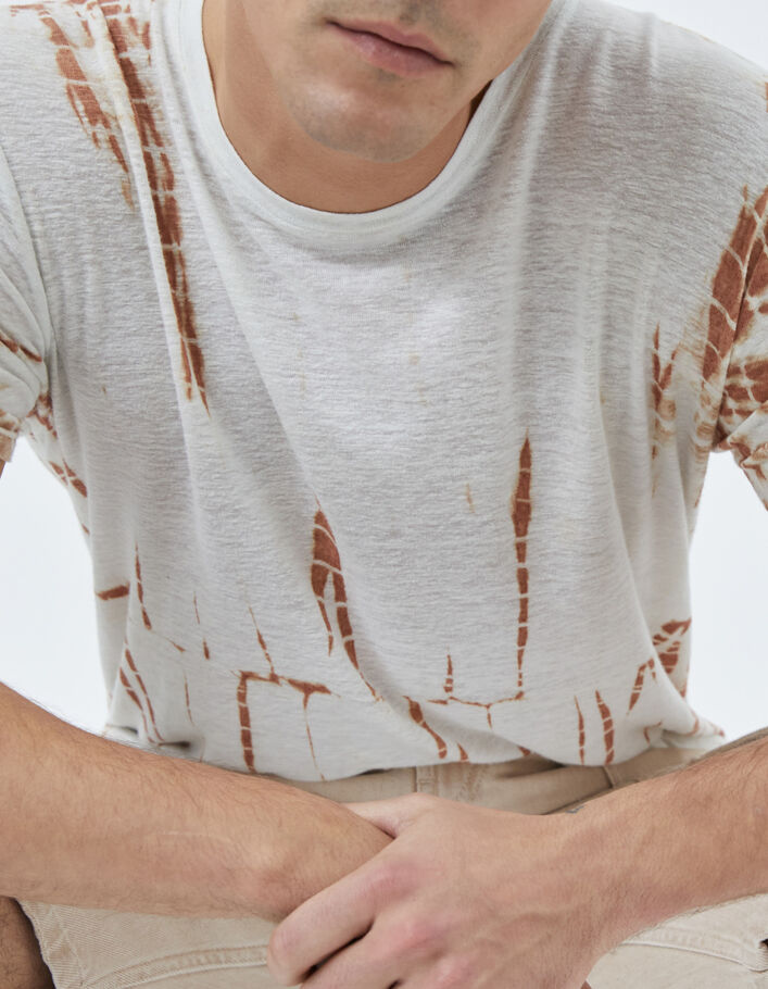 Men's terracotta tie-dye motif T-shirt - IKKS