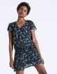 Robe droite manches courtes voile imprimé jungle-1