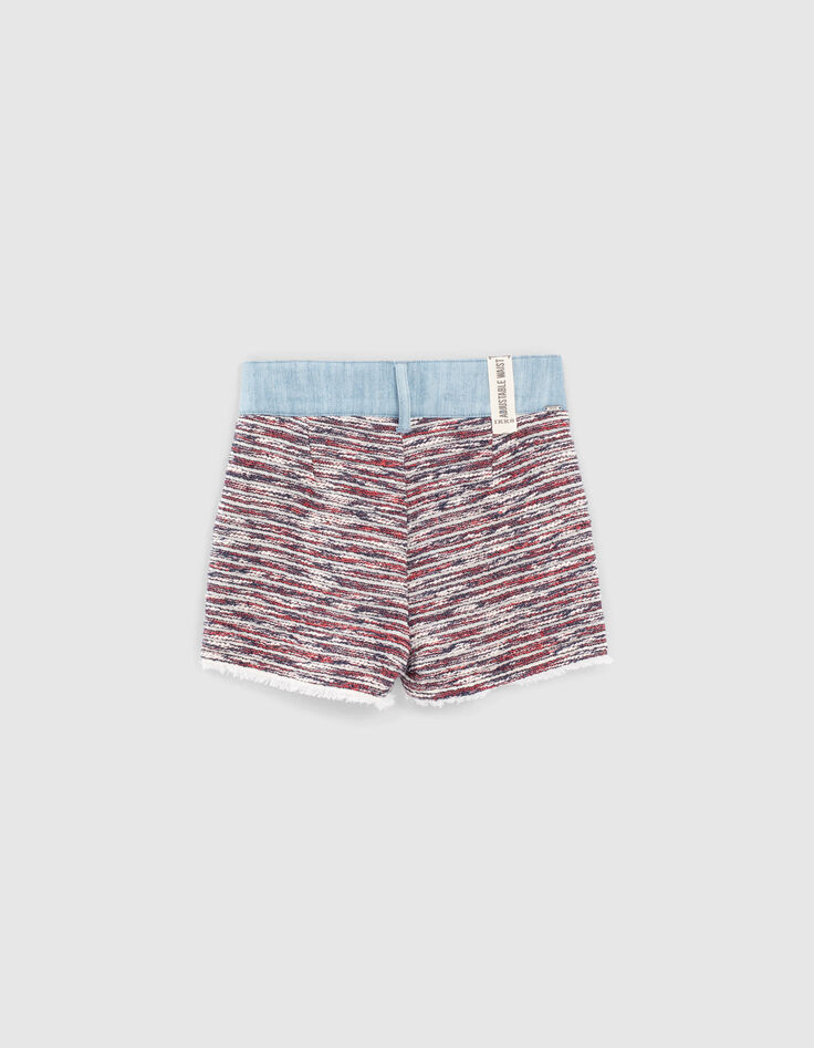 Shorts azul marino mini me lana tweed niña-4