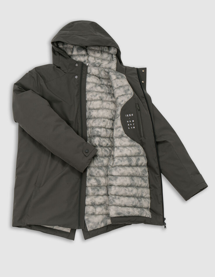 Parka verde oscuro interior estampado mármol WATERPROOF Homme-9