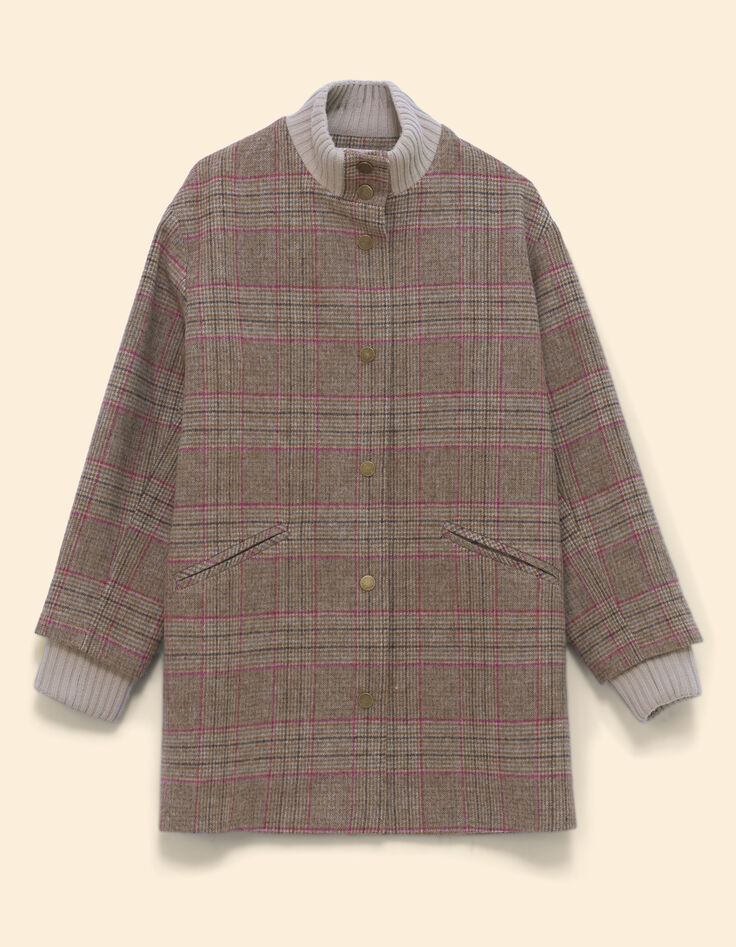 Manteau camel motif carreaux I.Code-7
