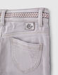 Mädchen-Skinny-Jeans in Light Grey mit Borte an der Taille-7