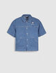 Camisa vaquera azul de manga corta para ni&ntilde;o-4